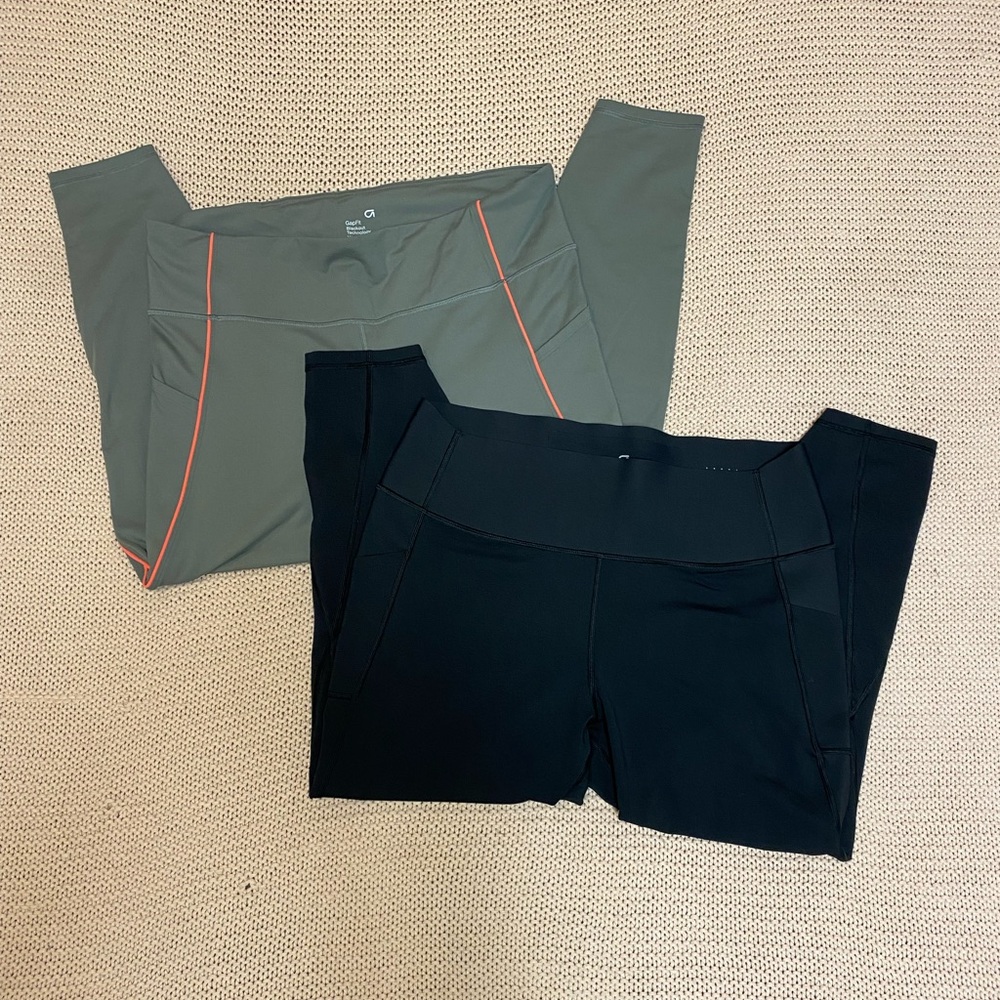 ✰ 2 pairs of black and gray gapfit leggings ✰